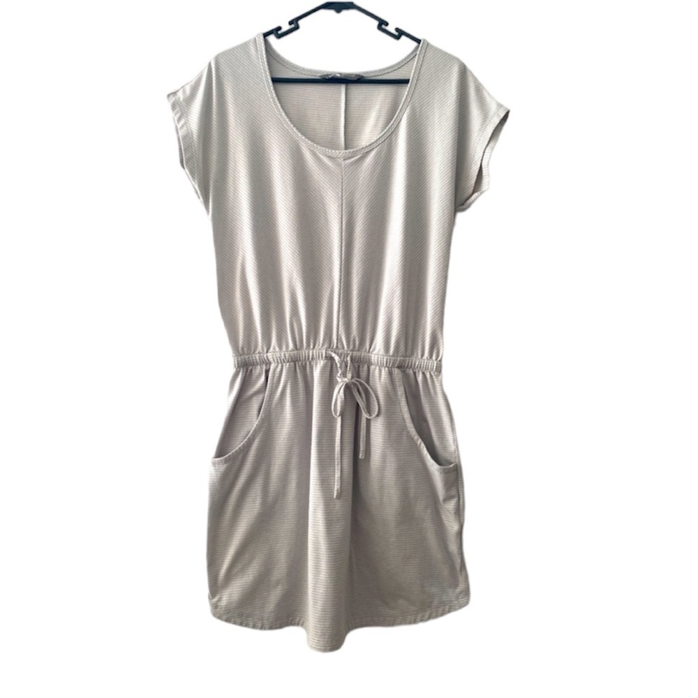The North Face Striped Blouson Dress Womens‎ Size S/P Waist Tie Short Sleeve